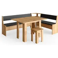Vicco Roman Hoekbank set – 210 x 150 cm met tafel Krachtige eik goud