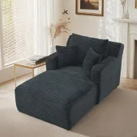 OKWISH Chaise Longue - Als Relaxstoel En Slaapbank - Zonder Montage Voor Woonkamer Of Kantoor - Cord - Donkergrijs
