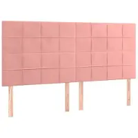 vidaXL Hoofdbord roze 180x5x118/128 cm fluweel