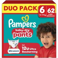Pampers Baby-Dry Pants Maat 6 - 62 Luierbroekjes - 13kg-19kg