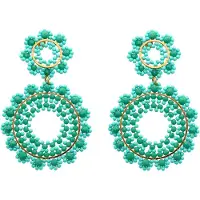 IZIA Oorbellen turquoise / goud