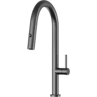 Granitan Livia keukenkraan - 43 cm - gunmetalgrijs - uittrekbare uitloop 2 standen 360°