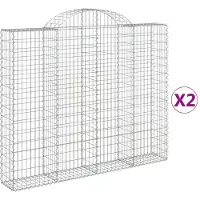 vidaXL Schanskorven 2 st gewelfd 200x30x160/180 cm ijzer