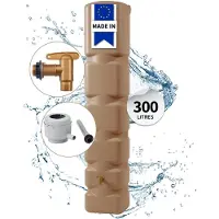 Graf BASIC wandtank complete-set 300 L taupe incl. kunststof uitloopkraan en regenpijp aansluiting