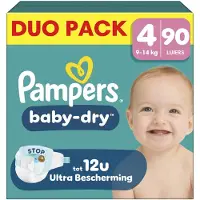 Pampers Baby-Dry Maat 4 - 90 Luiers - 9kg-14kg - Tot 100% lekvrij & comfortabele nacht