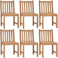 vidaXL Tuinstoelen 6 st met kussens massief teakhout