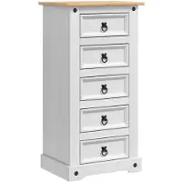 vidaXL Nachtkastje Corona Wit 53 x 39 x 103 cm Massief grenenhout