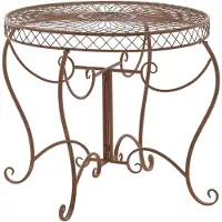 CLP Sheela - ronde tuintafel - Ø 76 cm - metaal - antiek bruin