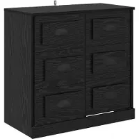 vidaXL Dressoir Zwart Eiken 70 x 35,5 x 67,5 cm Bewerkt hout