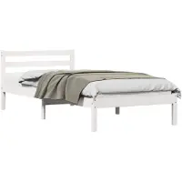 vidaXL Bedframe Wit 225,5 x 95,5 x 69,5 cm Massief vurenhout