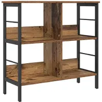 vidaXL Boekenplank 4-laags 82 x 32 x 144.5 cm Bewerkt hout Oud Hout