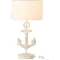 J-Line tafellamp Anker - polyresin - wit/naturel