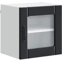 vidaXL Wandglas Kasten LUCCA Zwart 40 x 31 x 40 cm Bewerkt hout