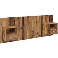 vidaXL Hoofdeinde Met Kast 3 st Oud Hout Bewerkt hout