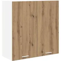 vidaXL - Hangkast - met - opslag - Artisan - Eiken - 80 - x - 31 - x - 80 - cm - Bewerkt - hout