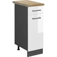 Vicco Keukenonderkast R-Line Wit Hoogglans 30 cm , WB Eik, Model 45691