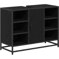 vidaXL Badkamerkast Zwart Eiken 80 x 33 x 60 cm Bewerkt hout