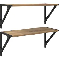 vidaXL Wandplanken Muurmontage 2 st Artisan Eiken 60 x 25 x 25,5 cm