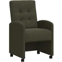 vidaXL Eetkamerstoelen met wielen 2 st Faux suede leer Legergroen