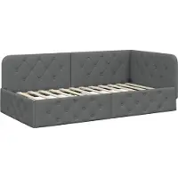 vidaXL Hoek Bed Frame Donkergrijs 90 x 190 cm Stof