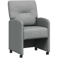 vidaXL Eetkamerstoelen met wielen 2 pcs Lichtgrijs 57 x 67 x 95 cm