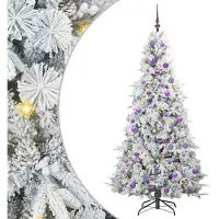 vidaXL Kunstmatige Hinged Kerstboom met 300 LED Wit 180 cm PE en PVC