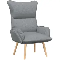 vidaXL Fauteuil Lichtgrijs 69 x 74 x 93 cm Stof en multiplex