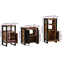 vidaXL Badkamermeubel Set met lade 3 pcs Massief Gerecycleerd Hout