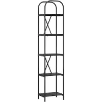 vidaXL Boekenplank 5-laags 40 x 30 x 183 cm Bewerkt hout Zwart Eiken