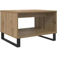 vidaXL Salontafel artisanaal eikenkleurig 60 x 50 x 40 cm Bewerkt hout