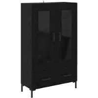 vidaXL Highboard Zwart Eiken 69,5 x 31 x 115 cm Bewerkt hout
