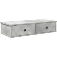 vidaXL Wandschap met lades 80x31x17 cm bewerkt hout betongrijs