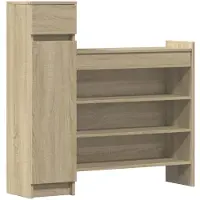 vidaXL Schoenenkast 100,5x28x100 cm bewerkt hout sonoma eikenkleurig