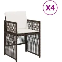 vidaXL Tuinstoelen 4 st met kussens poly rattan bruin