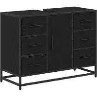 vidaXL Badkamerkast Zwart Eiken 80 x 33 x 60 cm Bewerkt hout