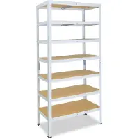 Shelfplaza HOME metalen stellingkast - 180x60x30 cm - wit - 7 planken