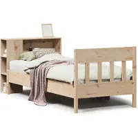 vidaXL Bed met boekenkast zonder matras massief grenenhout 75x190 cm