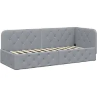 vidaXL Hoek Bed Frame Lichtgrijs 80 x 200 cm Stof