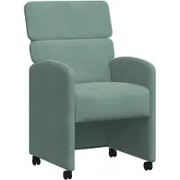 vidaXL Eetkamerstoelen met wielen 2 pcs Zeegroen 58 x 65 x 98 cm