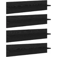 vidaXL Wandplanken Muurmontage 4 st Zwart Eiken 80 x 11,5 x 18 cm
