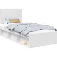 vidaXL Bedframe met hoofdeinde Wit 90 x 200 cm Massief grenenhout
