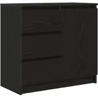 vidaXL Dressoir met lade 71x35x65 cm spaanplaat zwart eikenkleurig