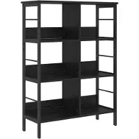 vidaXL Boekenplank 6-laags 82 x 32 x 144.5 cm Bewerkt hout Zwart Eiken