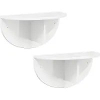 vidaXL Wandplank Muurmontage 2 st Hoogglans wit 48 x 24 x 24 cm