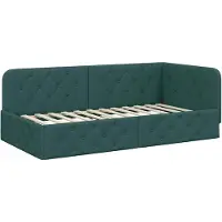 vidaXL Hoek Bed Frame Donkergroen 100 x 200 cm Stof