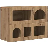 vidaXL Dressoir ELST Artisan Eiken 80.5 x 35 x 59 cm Bewerkt hout