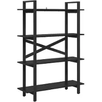 vidaXL Boekenplank 4-laags 100 x 33.5 x 64 cm Bewerkt hout Zwart Eiken