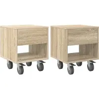 vidaXL Nachtkastje 2 st Sonoma Eik 40,5 x 40 x 48 cm Bewerkt hout