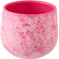 J-Line bloempot - keramiek - roze/wit - small