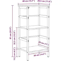 vidaXL Boekenplank 2-laags 40 x 29.5 x 115 cm Bewerkt hout Zwart Eiken